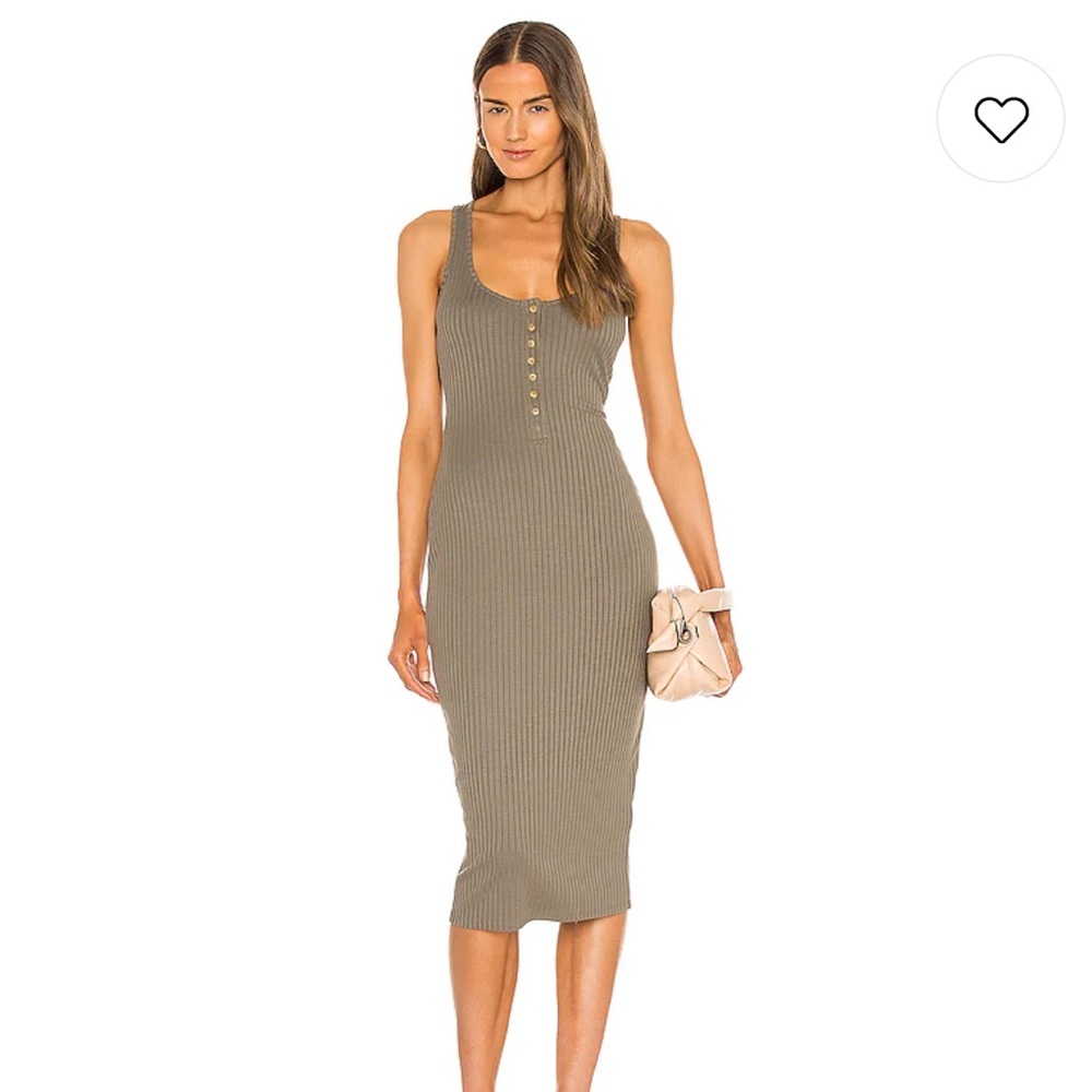 Juliet Midi Dress in Olive Green